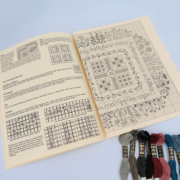 The Drawn Thread Counted Cross Stitch 12 House Sampler & Perennial Border Floss - Picture 9 of 11